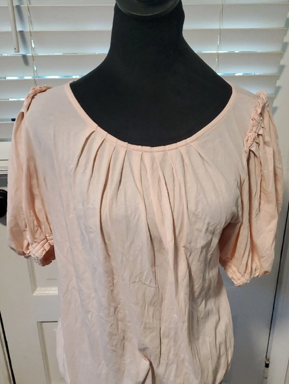 LOFT Light Pink Gathered Peasant Blouse